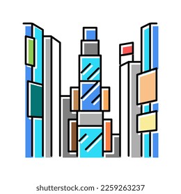 times square color icon vector. times square sign. isolated symbol illustration