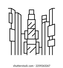 times square line icon vector. times square sign. isolated contour symbol black illustration