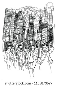 Times square in New York - illustration