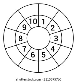 Times Table Target Circle Worksheet Multiplication Stock Vector ...