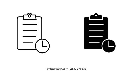 Timesheet Icon vector. liner and flat style icons set.