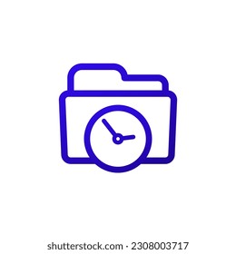 timesheet, time tracking icon with a folder