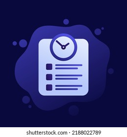 Timesheet, Time Tracking Icon, Vector Design