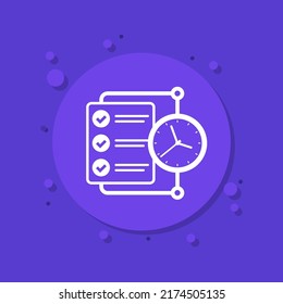 Timesheet, Time Tracking Icon For Web