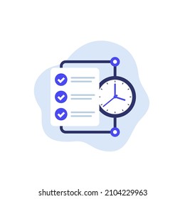 Timesheet, Time Tracking Vector Icon