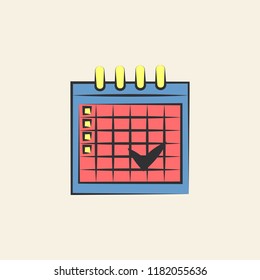 timestamp in calendar sketch illustration. Element of colored wedding icon for mobile concept and web apps. Sketch style timestamp in calendar icon can be used for web and mobile