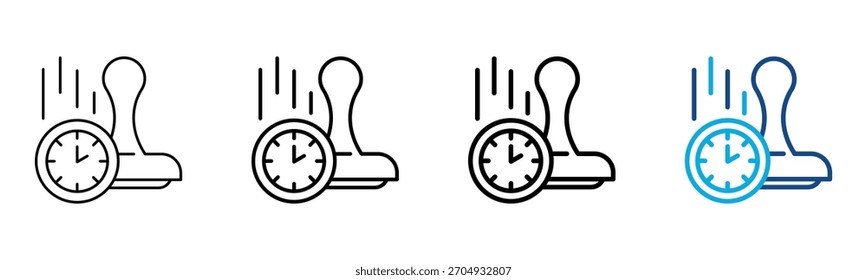 Icono de marca de tiempo Diferente estilo de contorno de Colección Conjunto de Ilustración vectorial
