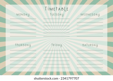 Horario de vuelta al fondo retro vintage escolar con vigas divergentes, boleto de circo vintage. Ilustración del vector