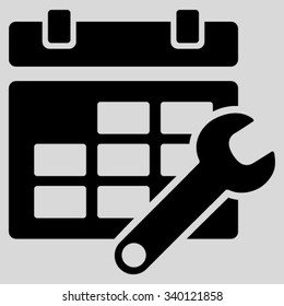 Timetable Configuration vector icon. Style is flat symbol, black color, rounded angles, light gray background.