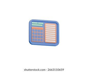 Icono de calendario 3D Ilustración Render