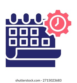 Icono de tiempo Color Relleno Estilo Ilustración vectorial