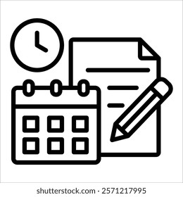 Timetable Icon Element For Design