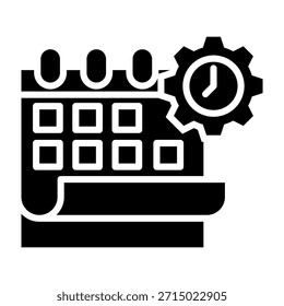 Ilustración vectorial de estilo de glifo de icono de horario
