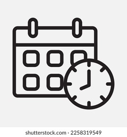 Timetable icon in line style, use for website mobile app presentation