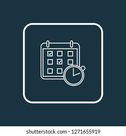 Timetable icon line symbol. Premium quality isolated agenda element in trendy style.