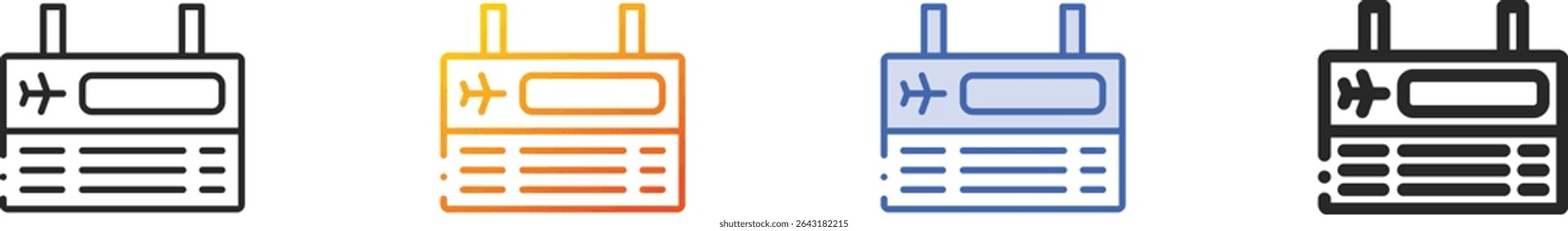 timetable icon.Thin Linear, Gradient, Blue Stroke and bold Style Design Isolated On White Background