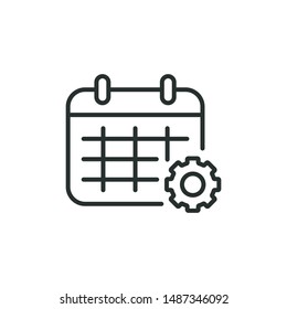 timetable management - minimal line web icon. simple vector illustration. concept for infographic, website or app.