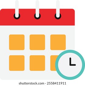 Timetable Schedule Calendar Icon Vector Flat Illustration