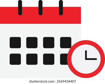 Timetable Schedule Calendar Icon Vector Flat Illustrasi 