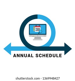 timetable or schedule graphic concept. calendar, pencil,pc and magnifying glass. can be used as design for personal study plan creation, planning and scheduling, learning time.Flat design.