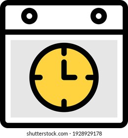 timetable vector colour line icon