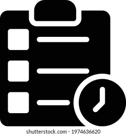 timetable vector glyph flat icon