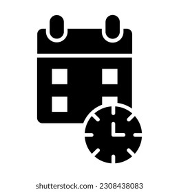Icono De Glifo De Vectores Horarios Para Uso Personal Y Comercial.
