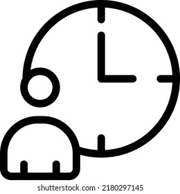 Ilustración de vectores de tiempo en un fondo transparente.Símbolos de calidad premium.Icono de vector de trazo para el diseño de concepto y gráfico.