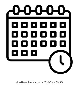 Timetable Vector Line Icon Design