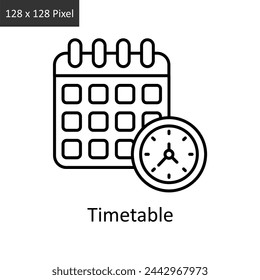 Timetable  vector outline icon design illustration. Logistics Delivery symbol on White background EPS 10 File