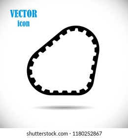 Timing belt. Drive mechanisms. Vector icon on isolated white background. Design element.
