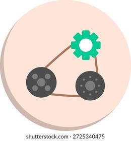Ícone de estilo de círculo plano da correia de temporização