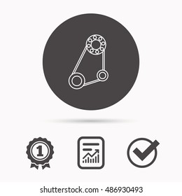 Timing belt icon. Generator strap sign.