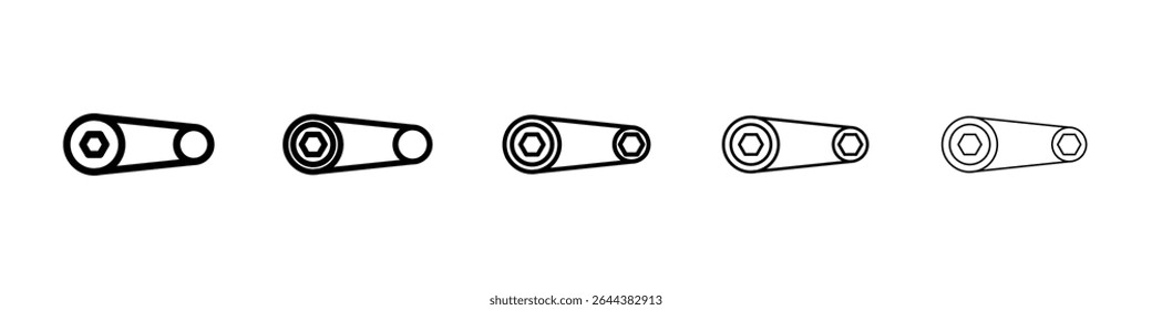 Timing belt icon graphic set. trendy stroke line style
