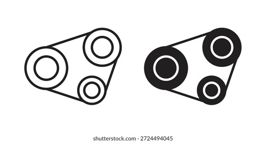 Timing belt icon illustration, thin line vector, web design sign,