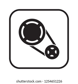 Timing belt icon, isolated. Flat  design. 