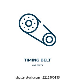 Timing belt icon. Linear vector illustration from car parts collection. Outline timing belt icon vector. Thin line symbol for use on web and mobile apps, logo, print media.