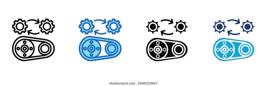 Timing Belt icon Multi Style Vector Illustration