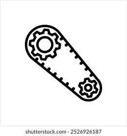 Ícone de correia de cronometragem, não escorregando, Correia mecânica dentada