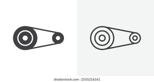 Timing belt icon. outlined vector style.