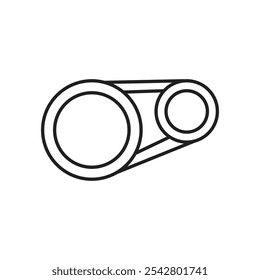 Timing belt icon simple black line style.