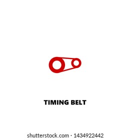 timing belt icon. timing belt vector design. sign design. red color