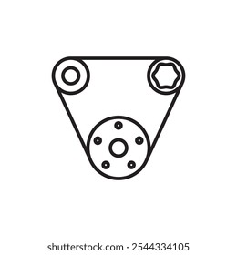 Ícone da correia cronometrada Ilustração de linha fina plana do vetor