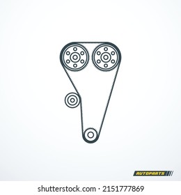 Timing belt icon. Vector illustration