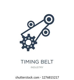 timing belt icon vector on white background, timing belt trendy filled icons from Industry collection, timing belt vector illustration
