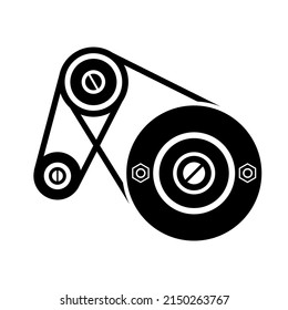 Timing belt icon vector. Simple icon isolated on the white background. Editable EPS file. Vector illustration