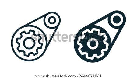 Timing belt icons. Vector illustration isolated on white.