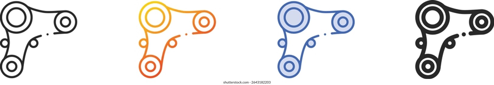 timing belt icon.Thin Linear, Gradient, Blue Stroke and bold Style Design Isolated On White Background