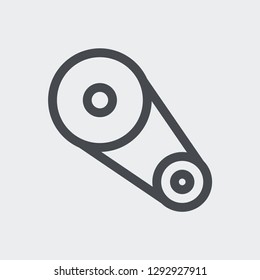 Timing belt isolated on background. Engine symbol modern, simple, vector, icon for website design, mobile app, ui. Vector Illustration
