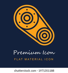 Timing Belt premium material ui ux isolated vector icon in navy blue and orange colors